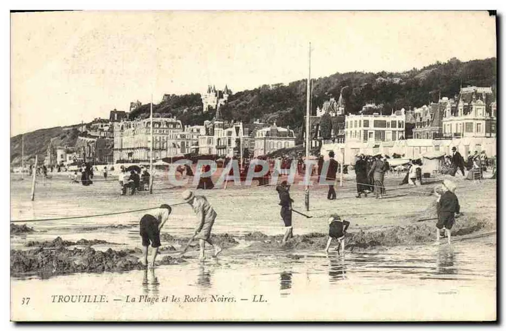 Trouville — Die Strandpromenade und die Schwarzen Felsen — LL. - Vorderseite