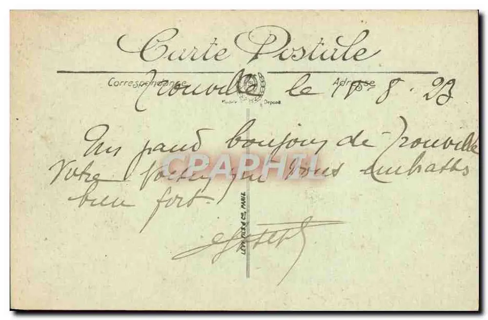 Trouville — A Praia — LL. - Verso