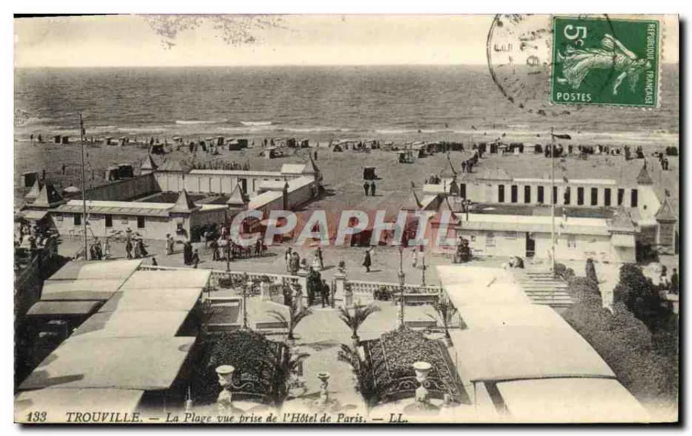 TROUVILLE — Blick auf den Strand vom Hotel de Paris — LL. — Nr. 133 - Vorderseite