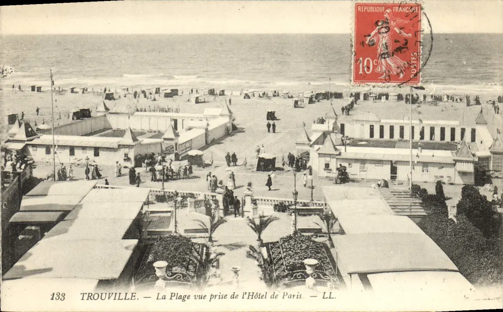 Trouville — Blick auf den Strand vom Hôtel de Paris — LL. — n° 133 - Vorderseite