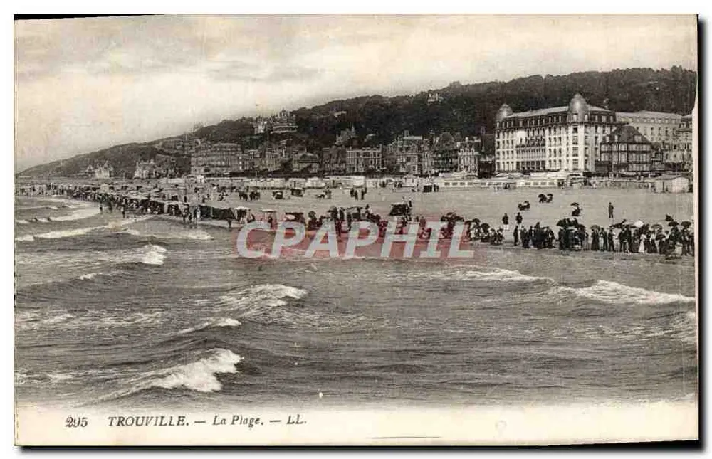 Trouville — A Praia — LL. — n° 205 - Frente