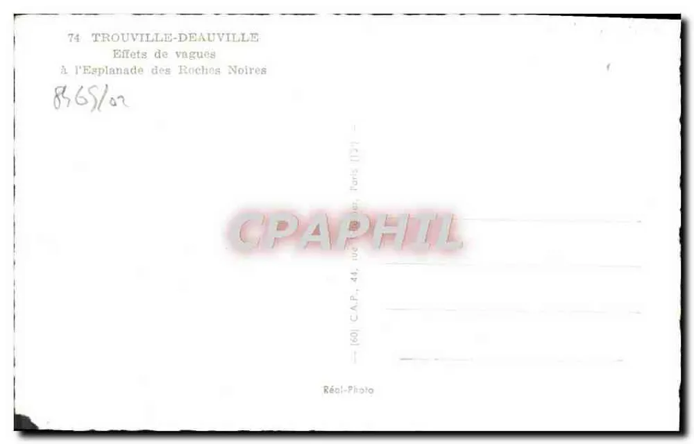 Trouville-Deauville — Effekte von Wellen auf der Esplanade des Roches Noires — C.A.P. Paris - Rückseite