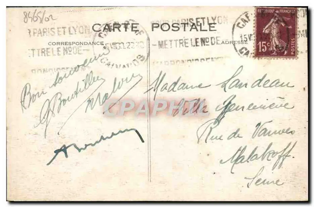 Trouville — Panoramablick auf das Carino & die Mole — Graphique - Rückseite