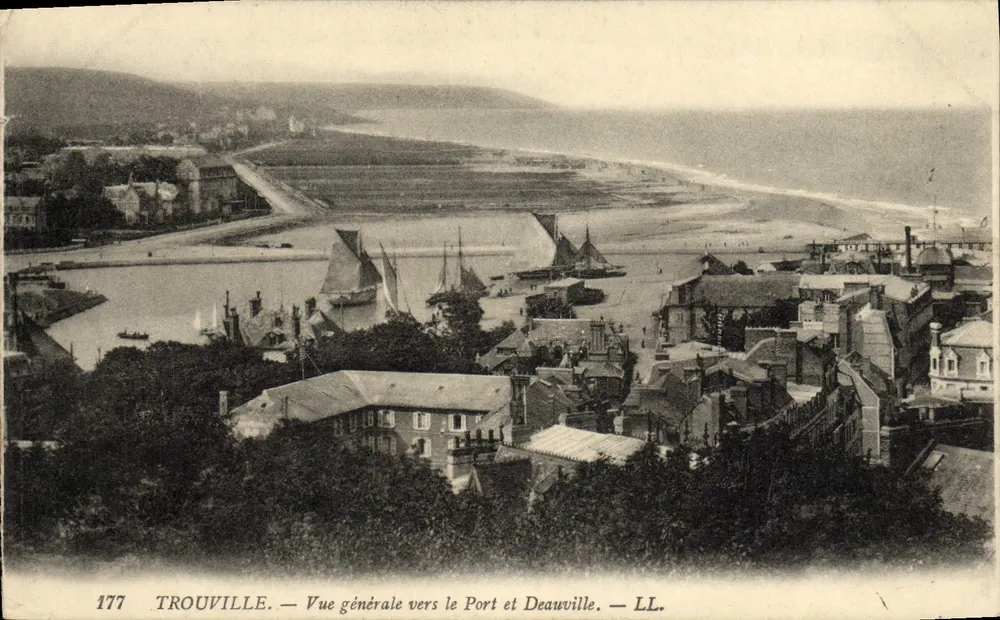 Trouville — Allgemeiner Blick zum Hafen und Deauville — LL. — Nr. 177 - Vorderseite