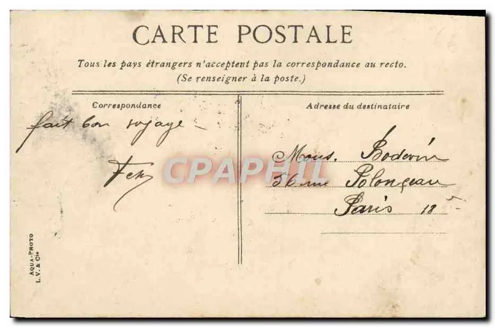 Trouville — Le bac à marée haute — éditeur L.V. & Ch. n°26 - Verso