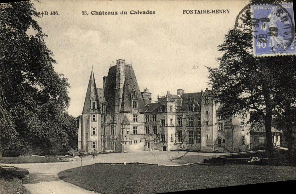Schlösser von Calvades — Fontaine-Henry — A. Dubost, Verlag (Commerçalvados) - Vorderseite
