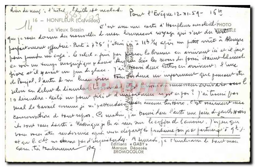 O Velho Cais — Honfleur (Calvados) — Edições Gaby - Verso