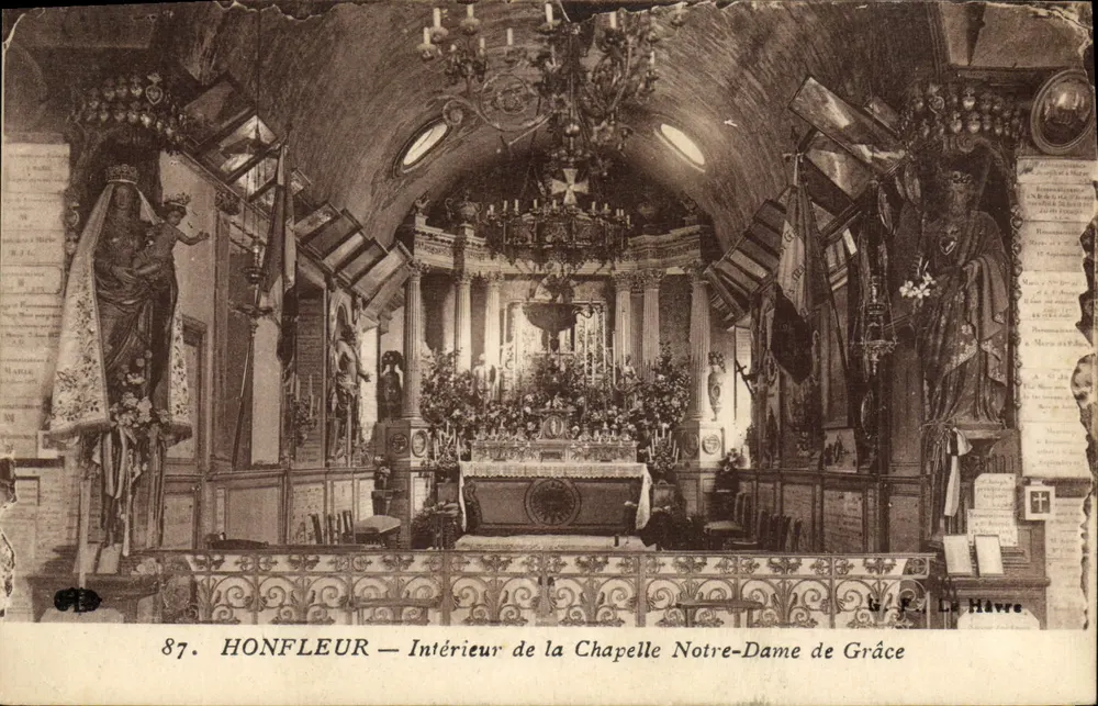 Honfleur — Innenansicht der Kapelle Notre-Dame de Grâce — La Hâvre, n°87 - Vorderseite