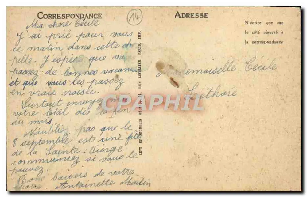 HONFLEUR — Interior da Igreja de Nossa Senhora da Graça — L. L. — n°26 - Verso