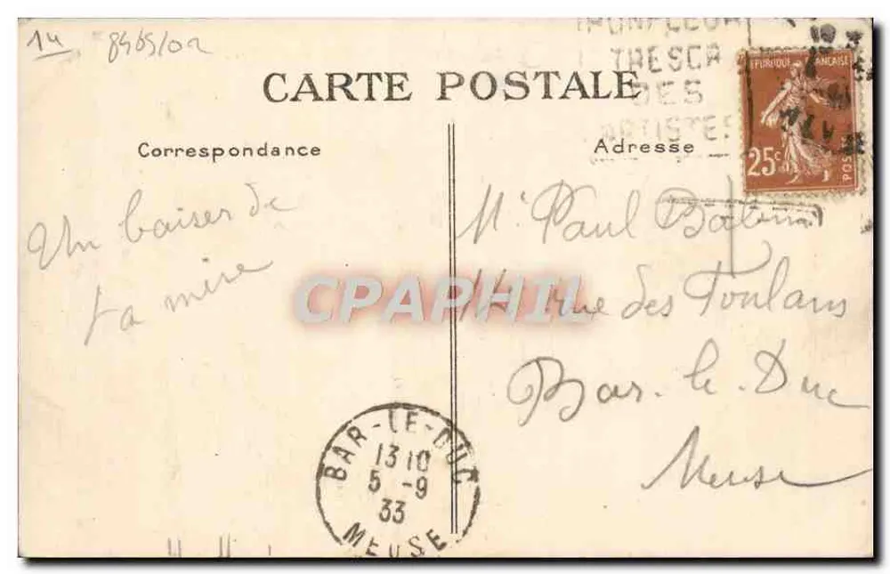 Honfleur — A Lieutenantance — Editor Tresca - Verso