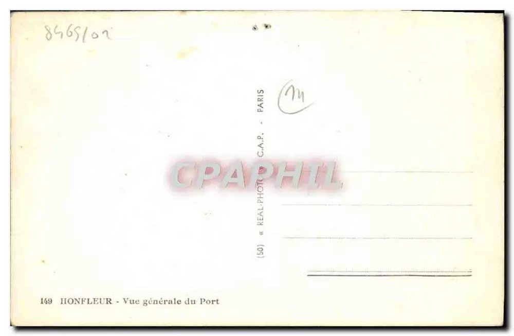 Honfleur — Vista geral do Porto — G.A.P. (n° 149) - Verso