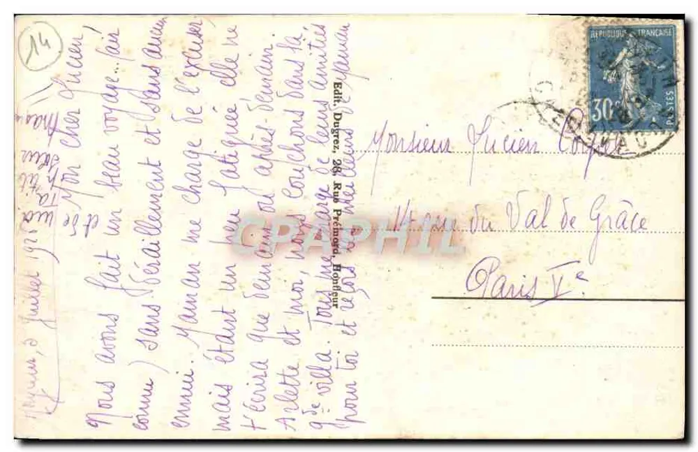 Honfleur - Velhas Casas — Ed. Dugrez, n°21 - Verso