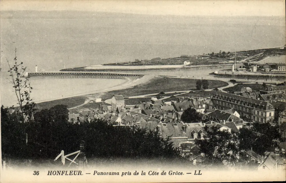Honfleur — Panorama tirado da Côte de Grâce — LL - Frente
