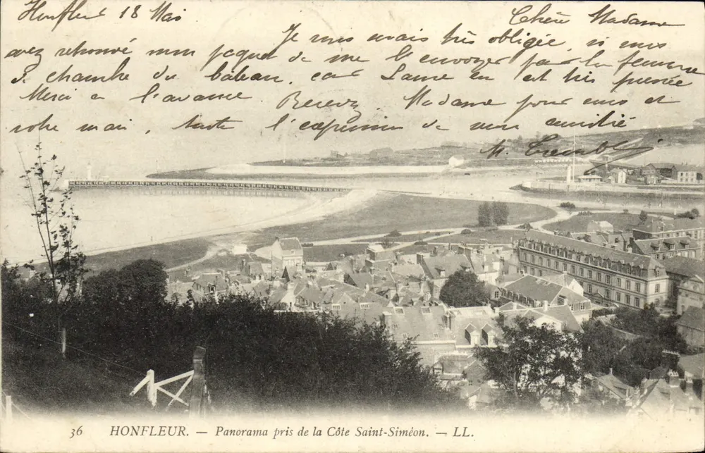 HONFLEUR — Panorama tirado da Côte Saint-Siméon — LL. — n°36 - Frente