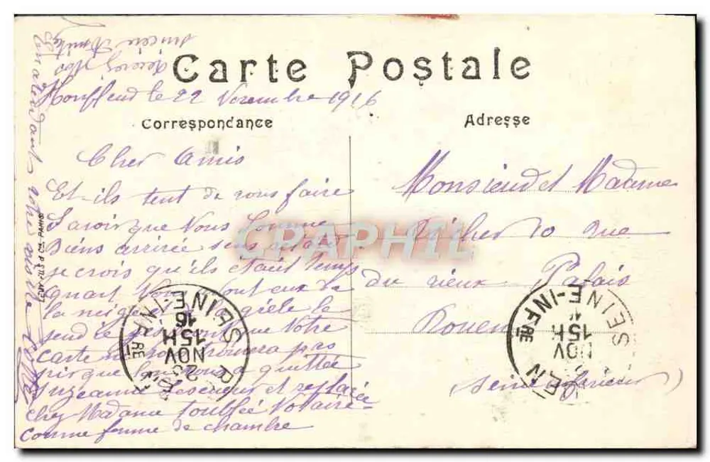 Honfleur — O Museu do Velho Honfleur — LL. — Chardons Anglais - Verso