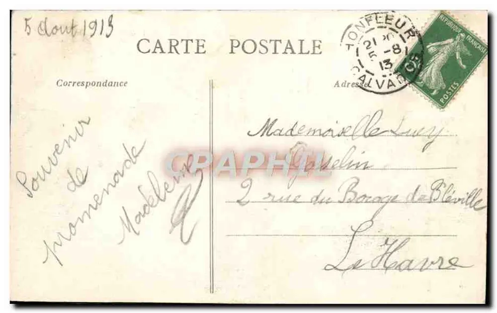 Honfleur — Capela de Nossa Senhora da Graça — Coleção AD - Verso