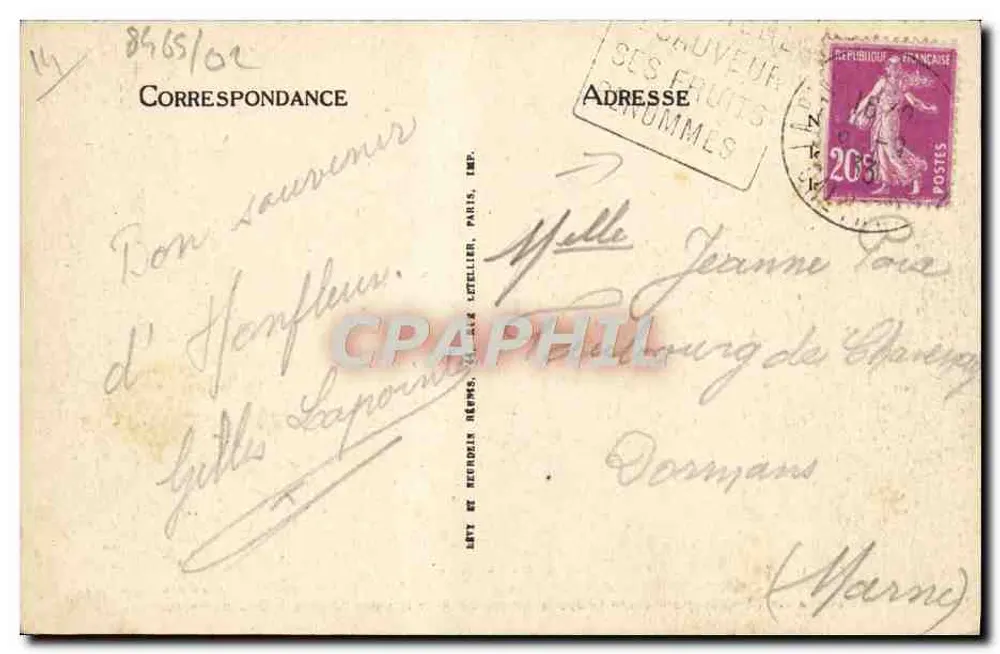 Honfleur — Notre-Dame-de-Grâce — LL - Verso
