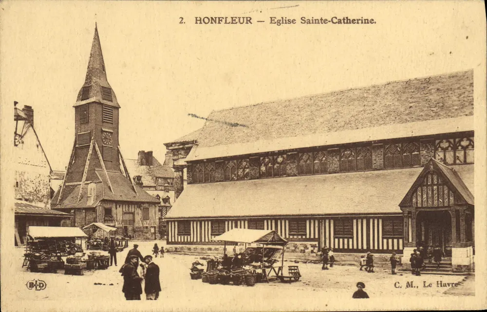 Honfleur — Igreja de Santa Catarina — C. M., Le Havre - Frente
