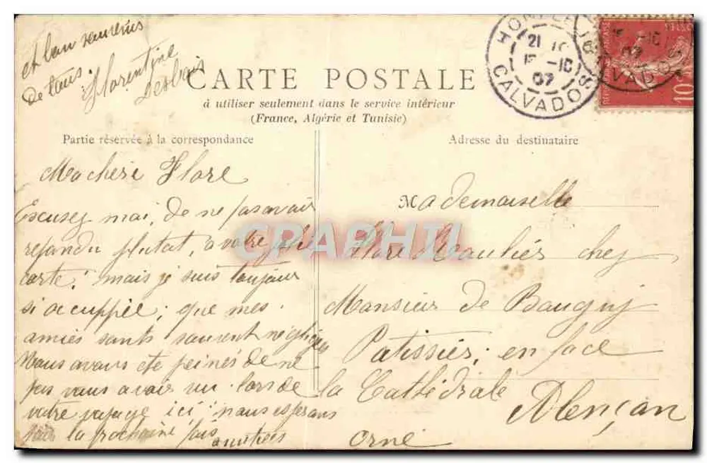 Honfleur — A Lieutenantance — A. Derbaus, B. R., Paris - Verso