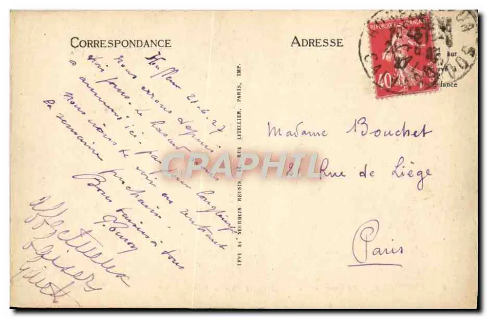 Honfleur - Die Lieutenantcy und das Rathaus - Alphonse Lécon - Rückseite