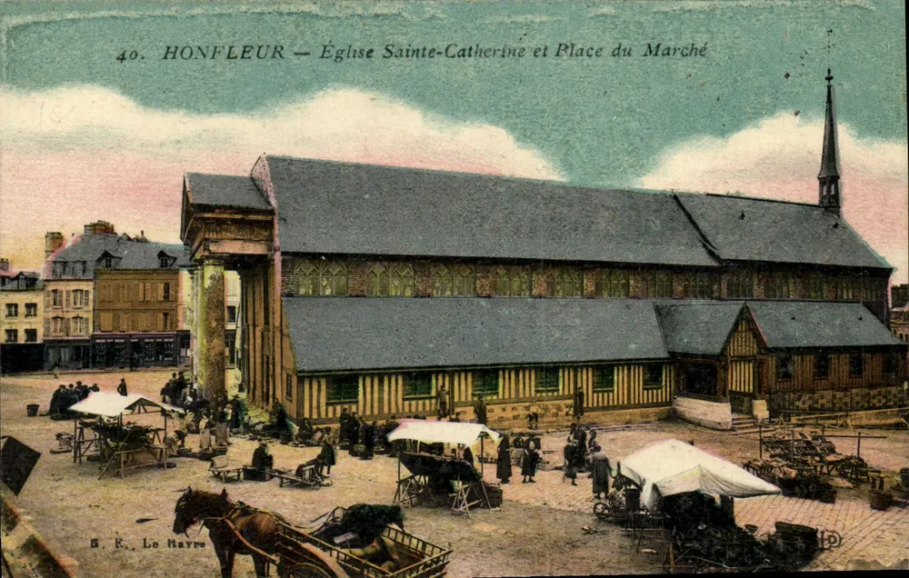 Honfleur — Kirche Sainte-Catherine und Marktplatz — G. F. Le Havre, n°40 - Vorderseite