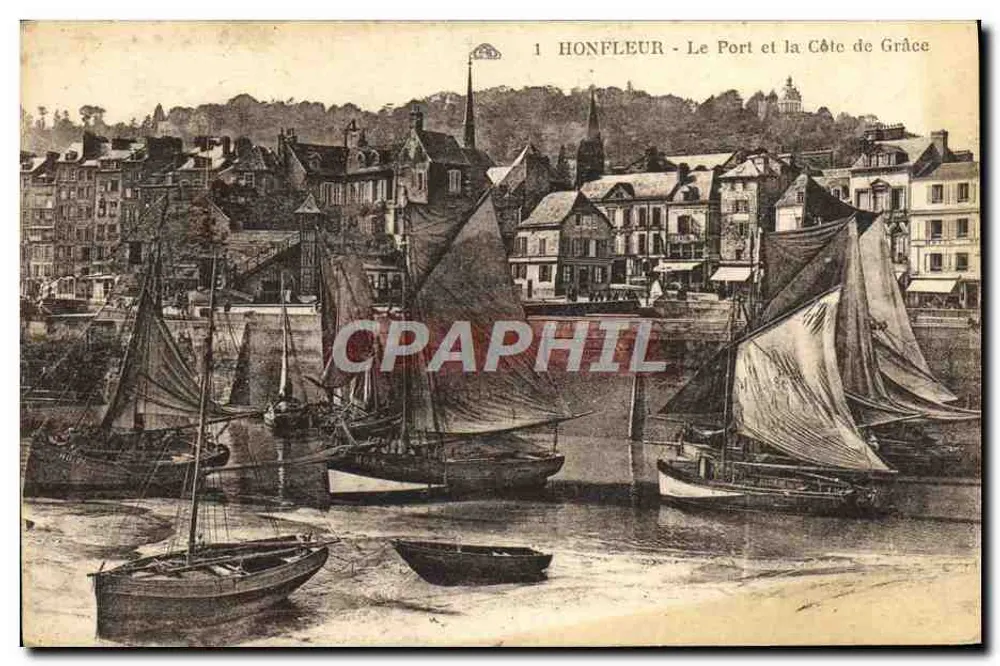 Honfleur - Der Hafen und die Côte de Grâce — Verlag: G. Alaudienne des Arts Décoratifs, Straßburg — Seriennummer 1 - Vorderseite