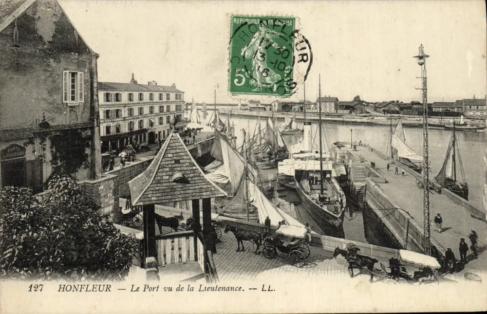 Honfleur — Blick auf den Hafen von der Lieutenantance. — LL. - Vorderseite