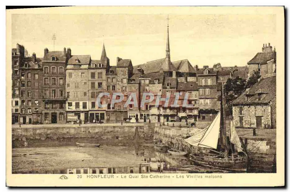 Honfleur - Der Quai Sainte-Catherine - Die alten Häuser - Vorderseite