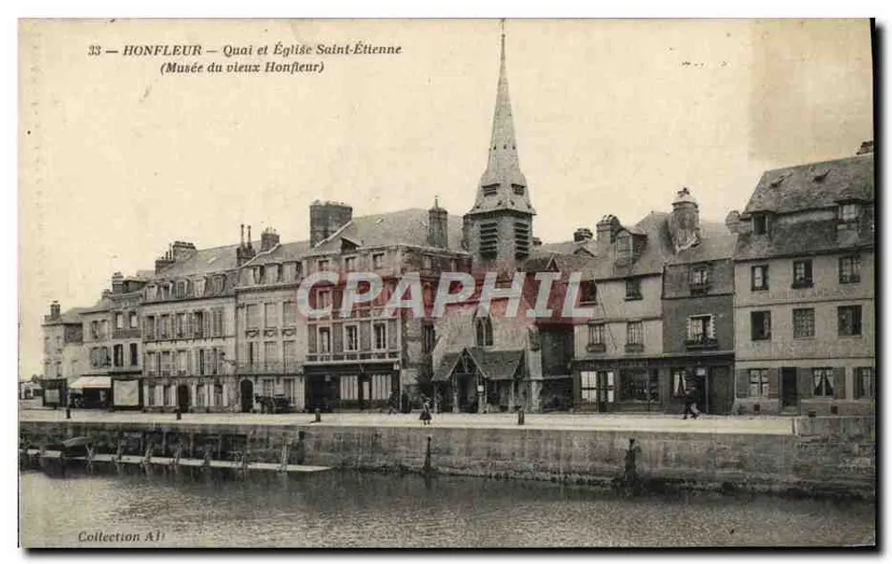 Honfleur — Kai und Kirche Saint-Étienne — Museum des alten Honfleur - Vorderseite