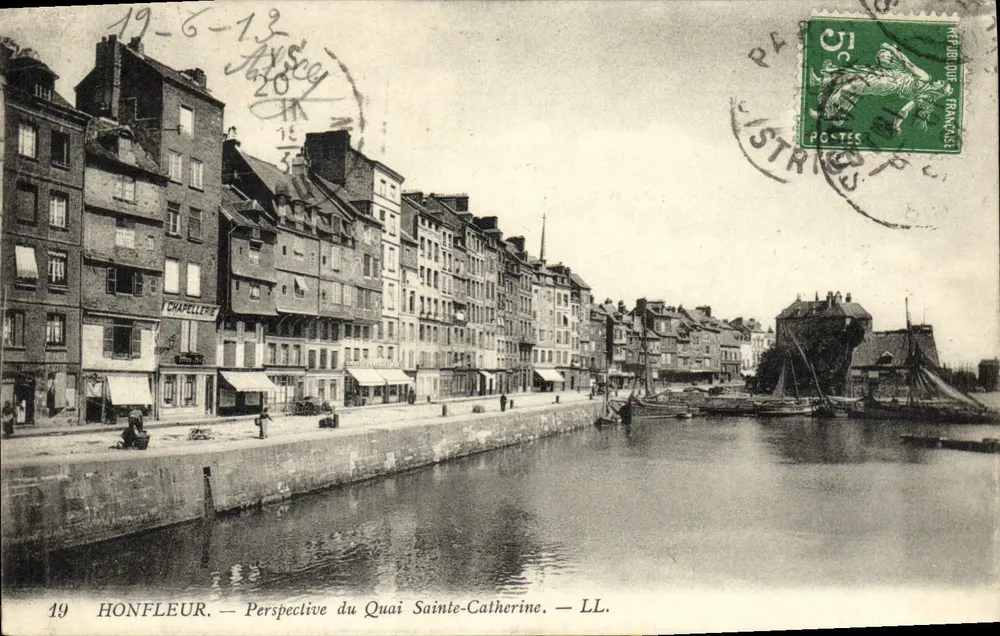 Honfleur — Perspectiva do Quai Sainte-Catherine — LL. n°49 - Frente
