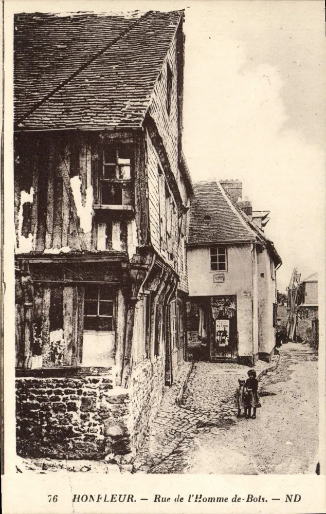 Honfleur — Rue de l'Homme de Bois — Imp. Lecellier, Paris, n°76 - Vorderseite
