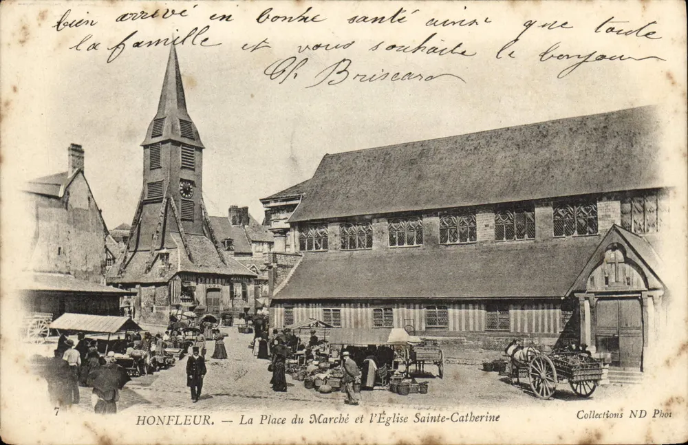 Honfleur — Marktplatz und Kirche Sainte-Catherine — Collections ND Phot - Vorderseite