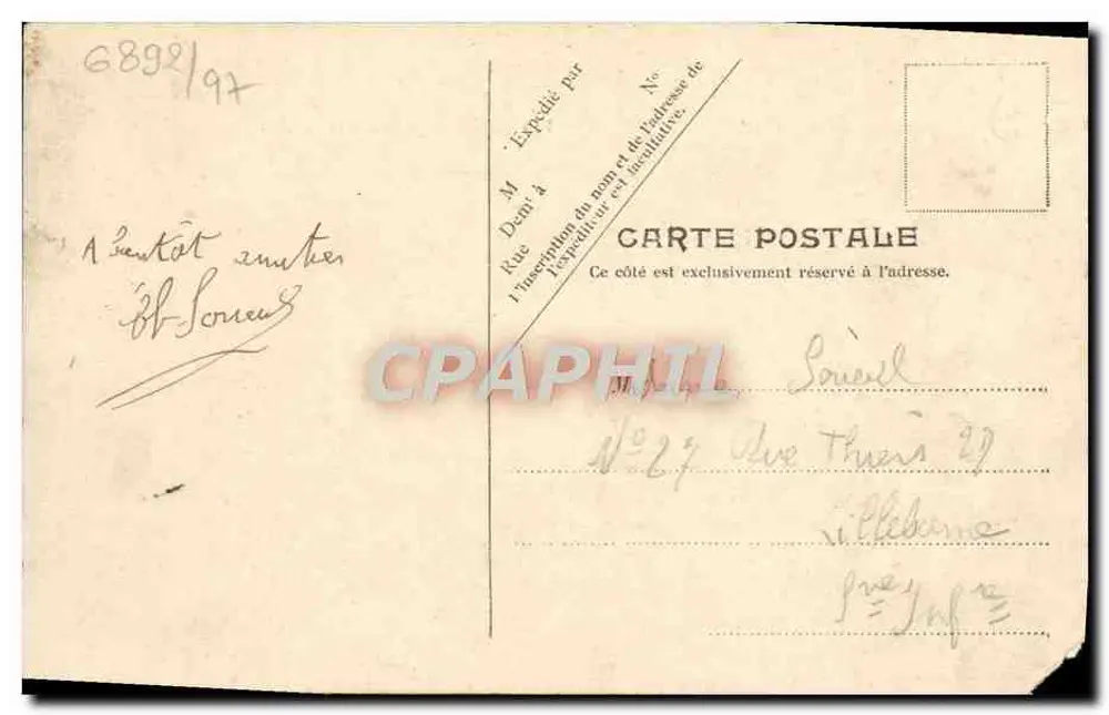Honfleur — Vue générale, prise du Mont Joli — V.P. Paris No.15 - Verso