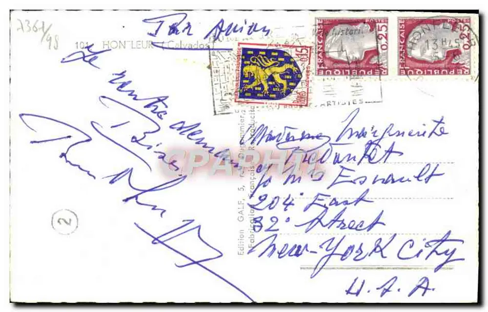 Honfleur — Lembrete de Honfleur — Edição G.A.L.F. - Verso