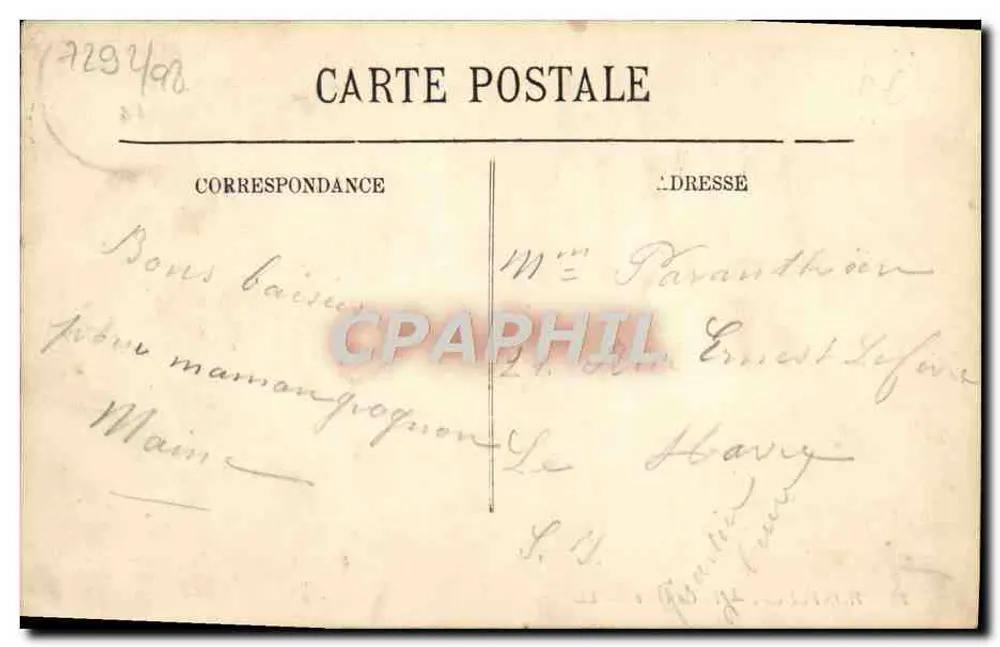 Honfleur — O Calvário — LL. n°25 - Verso