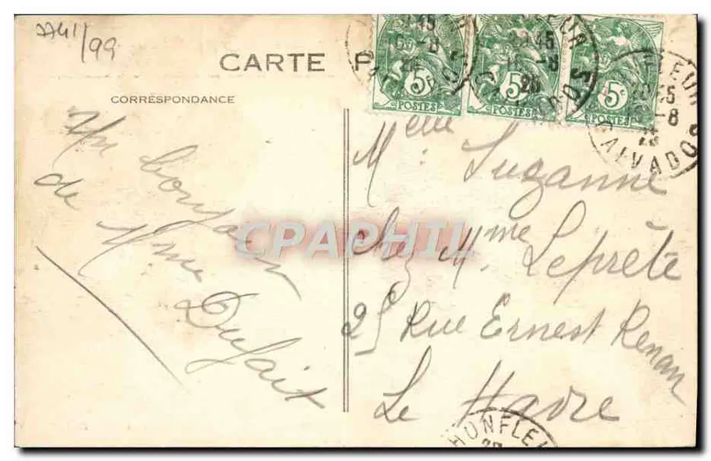 HONFLEUR — Capela de Nossa Senhora da Graça — G. F., Le Havre - Verso