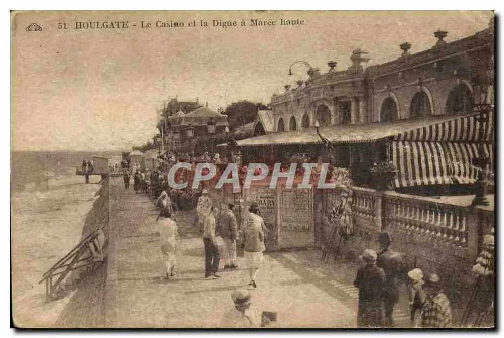 Houlgate - Le Casino et la Digue à Marée haute - Éditeur : H. Lefebvre, n° 51 - Vorderseite