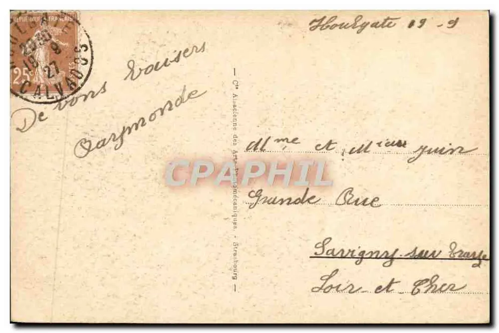 Houlgate - Ansicht vom Mündungsgebiet der Dives — anonymer Verlag, Nr. 60 - Rückseite