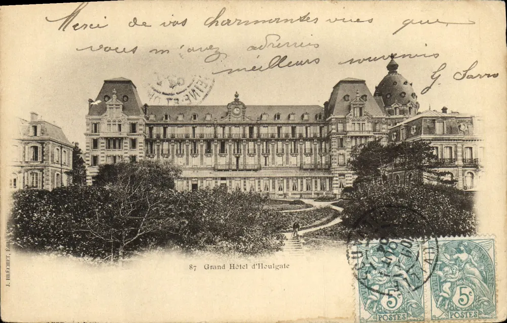 Grand Hôtel d'Heulgate — vue du bâtiment principal — J. BRÔCHET, Éditeur, n°87 - Frente