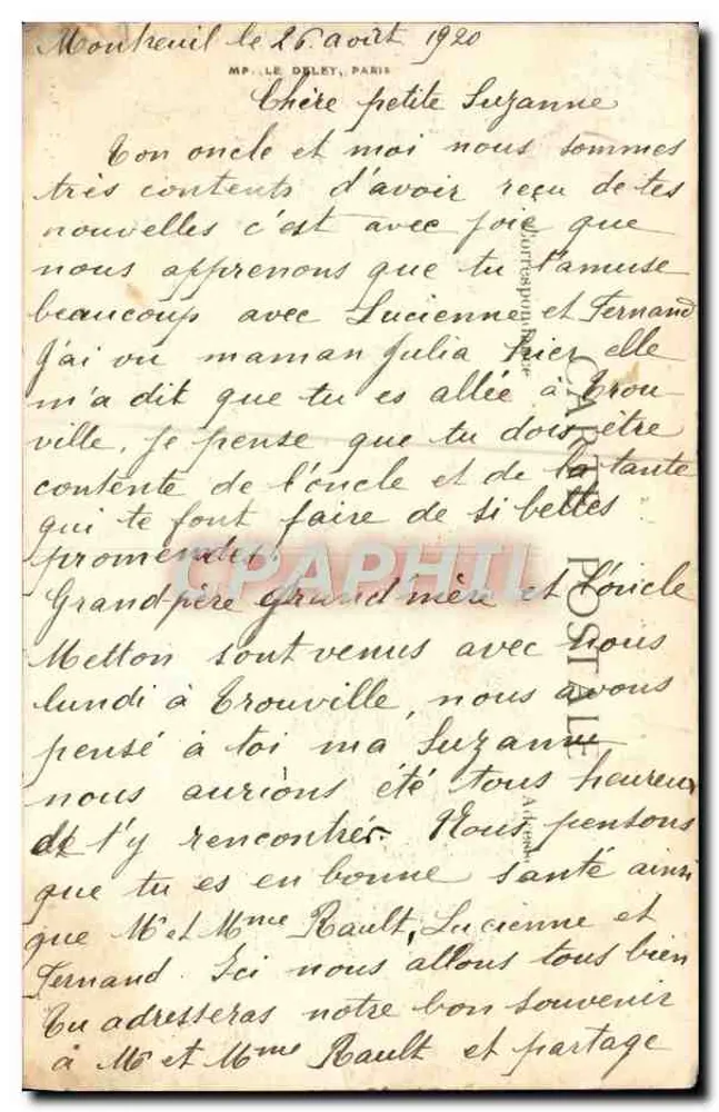 TROUVILLE — Les Planches — G. Forestier, Le Havre - Verso