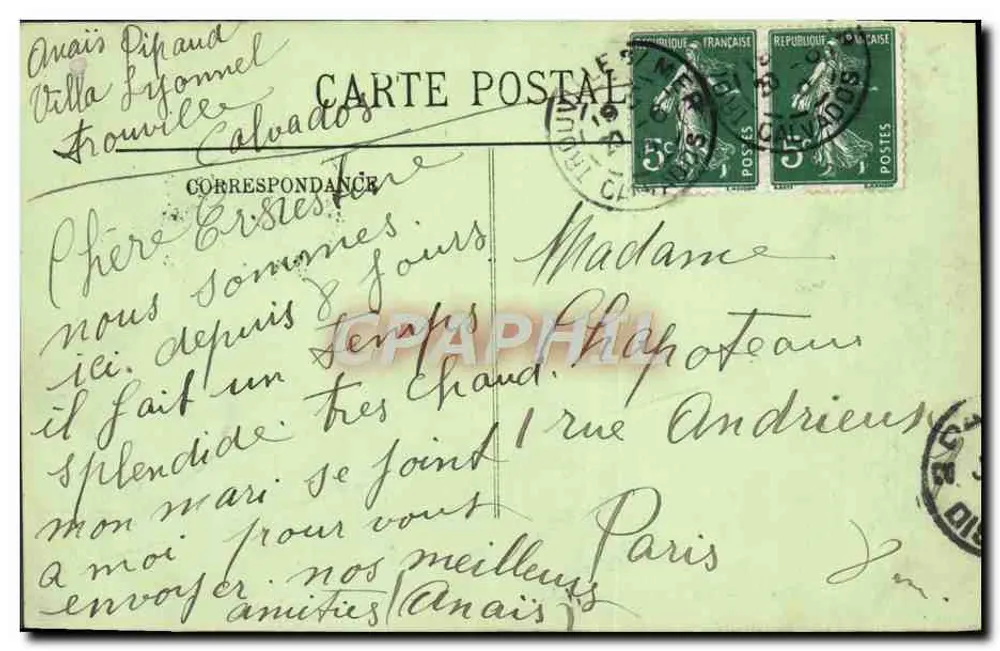 Trouville — Die schwarzen Felsen — LL. - Rückseite