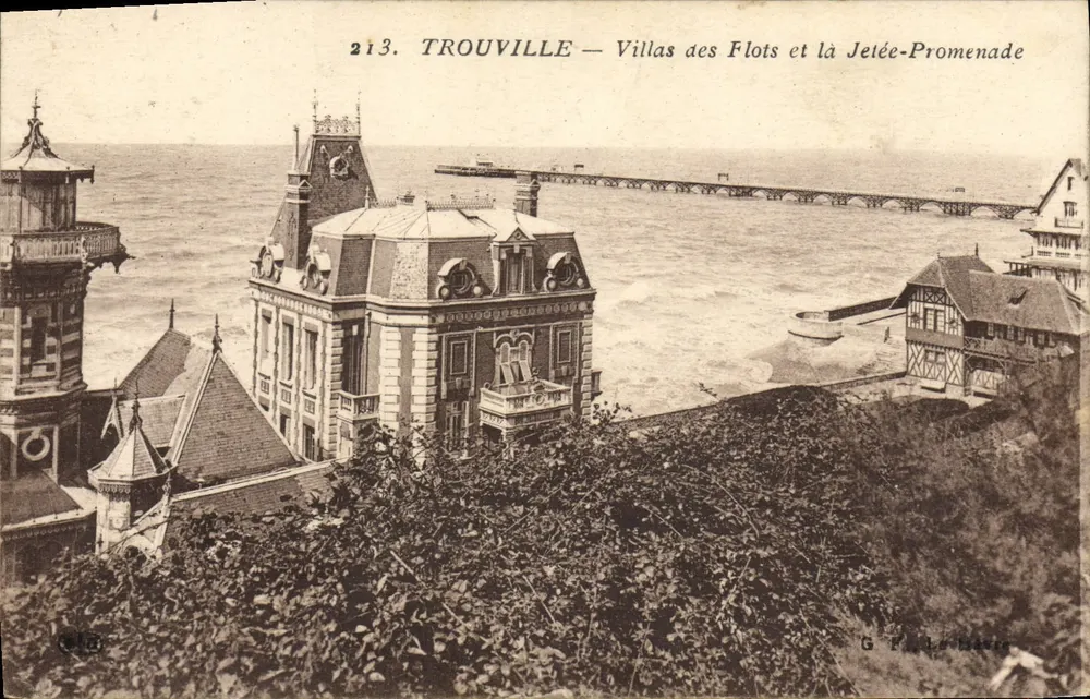Trouville — Villas des Flots und die Jetée-Promenade — G. Pelle-Hassé, n°213 - Vorderseite