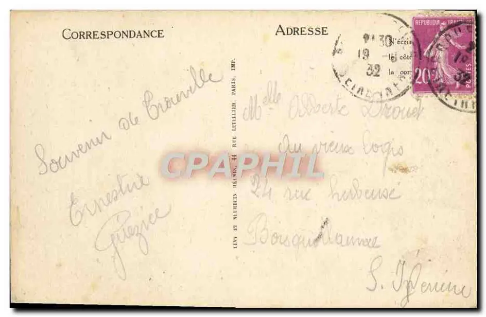 Trouville — Vue Générale — LL, éditeur LL, n° 220 - Verso