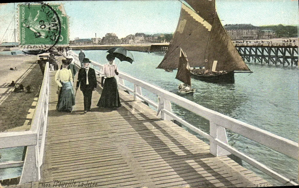 Trouville-la-Grève — Visão do cais e do porto — Ladetée, n°1605 - Frente