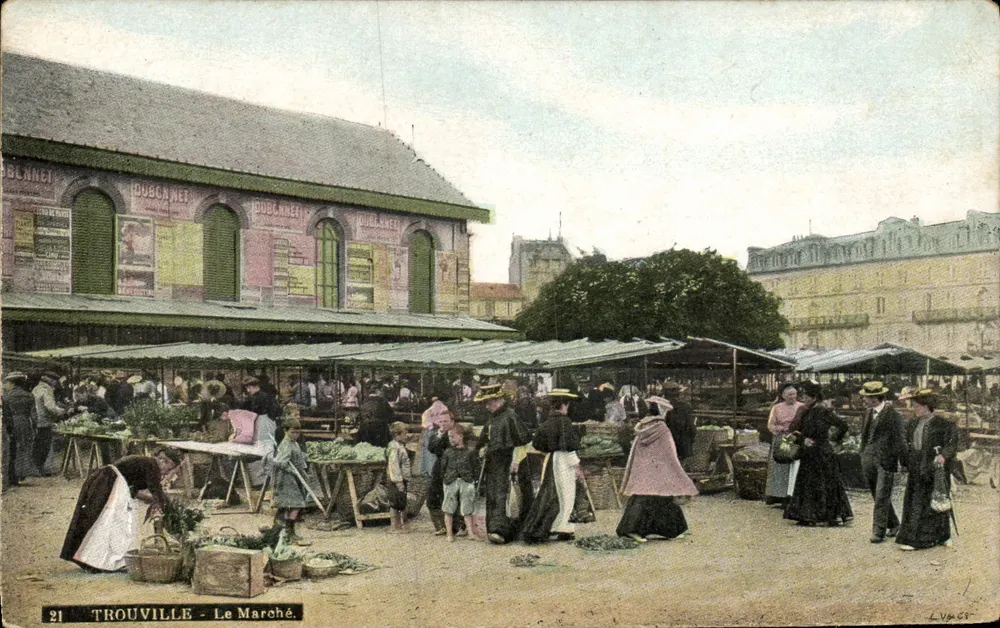Trouville - O Mercado — editor L. Vigny & Cie, n°21 - Frente