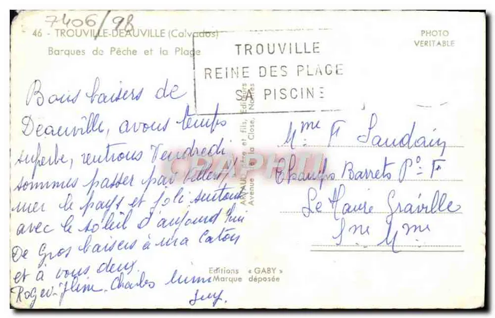 Barques de pêche à Deauville — Reine des Plages — Éditions GABY - Rückseite