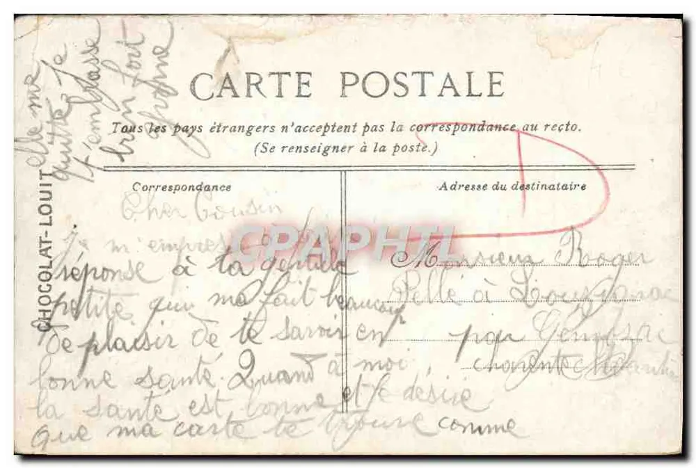 TROUVILLE - Bateau de pêche sortant du port — Éditeur pour le CHOCOLAT-LOUIT, n°43 - Rückseite