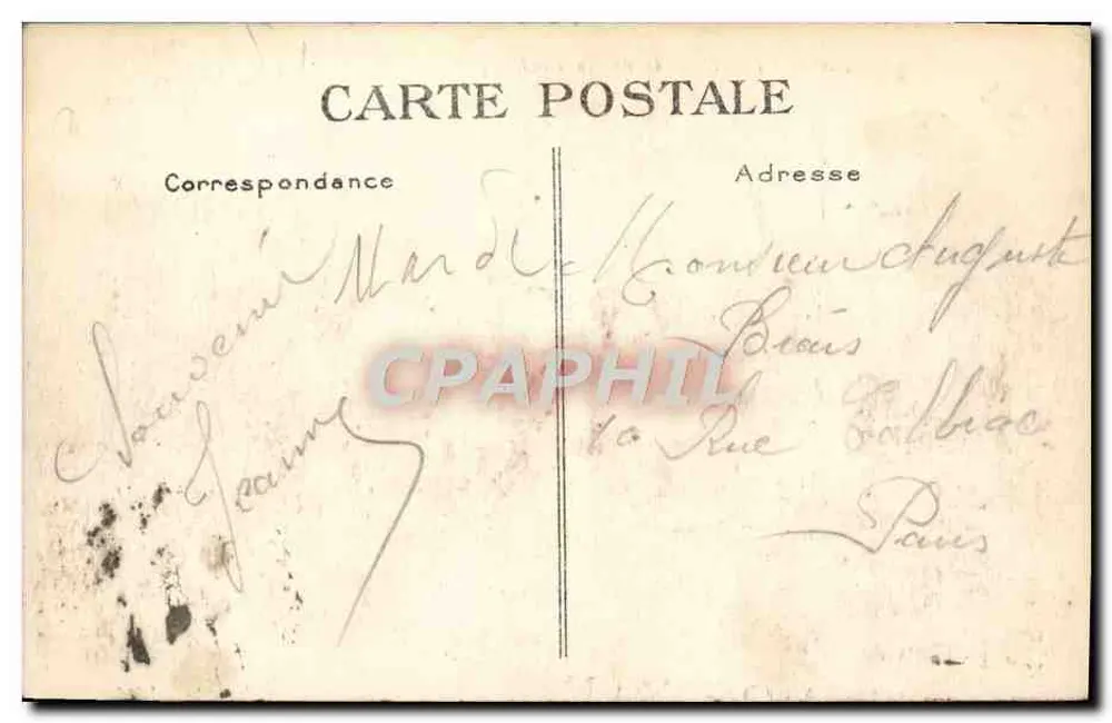 Trouville — In den schwarzen Felsen — Miesengeher — G. F., Le Havre, Nr. 25 - Rückseite