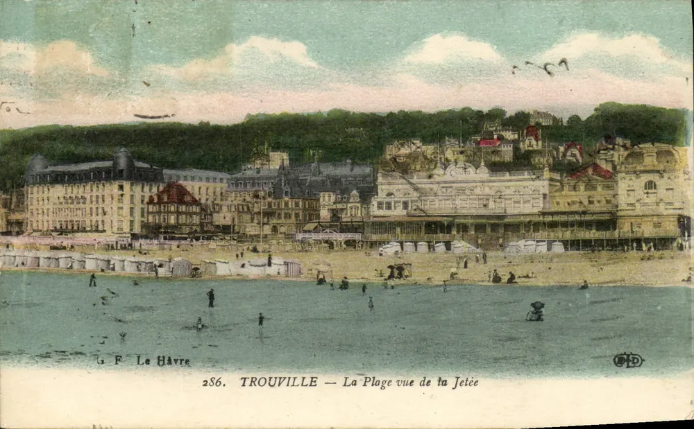 Trouville — Der Strand vom Pier aus gesehen — G. F. Le Havre, n° 286 - Vorderseite