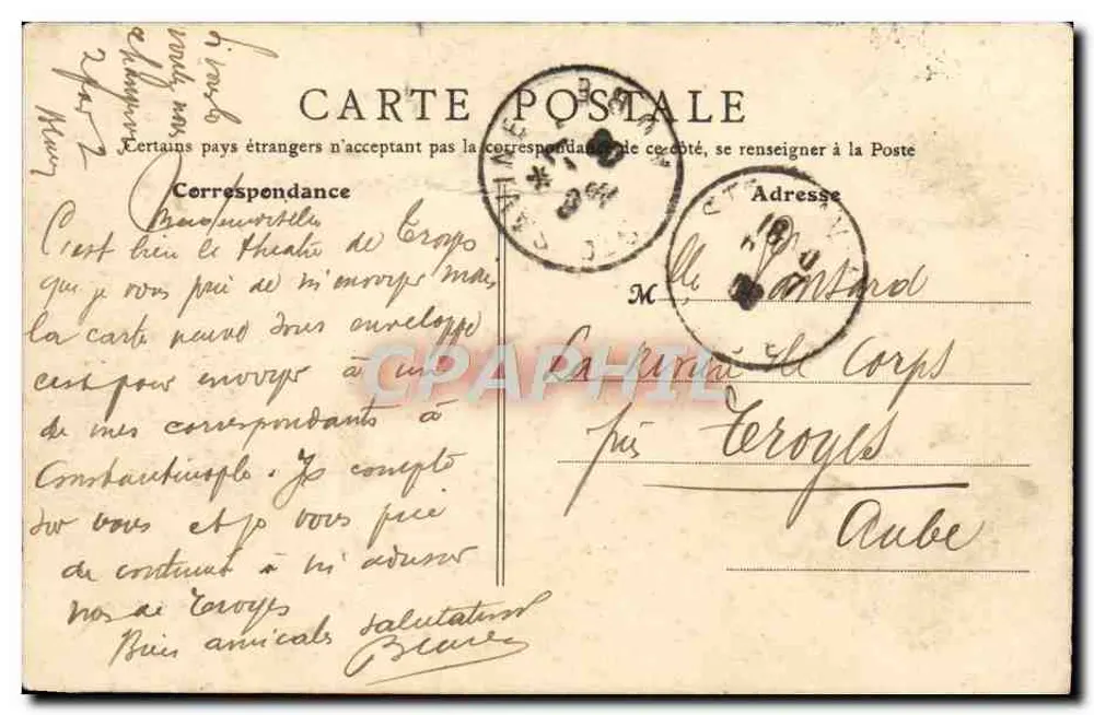 Trouville (Calvados) — Prefeitura — editor Paris, n° 10 - Verso